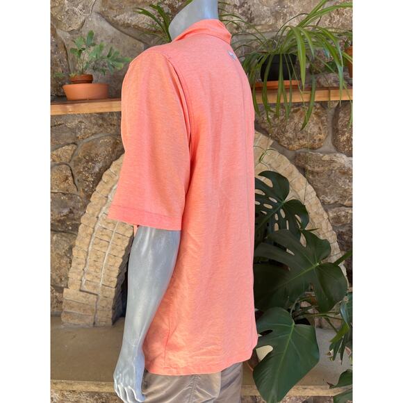 Habit Button Down Fishing Hiking Short Sleeve Orange Shirt Men's Size Medium - Picture 3 of 9